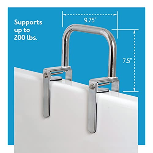 Carex White Bathtub Rail Grab Bars for Bathroom, Bathtubs