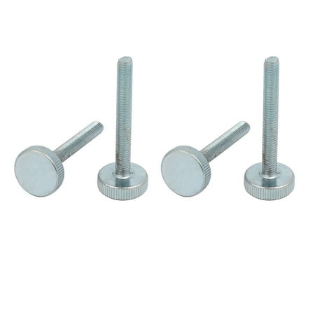

Unique Bargains M6x50mm Thread Zinc Plated Knurled Round Head Thumb Screws Silver Blue 4pcs