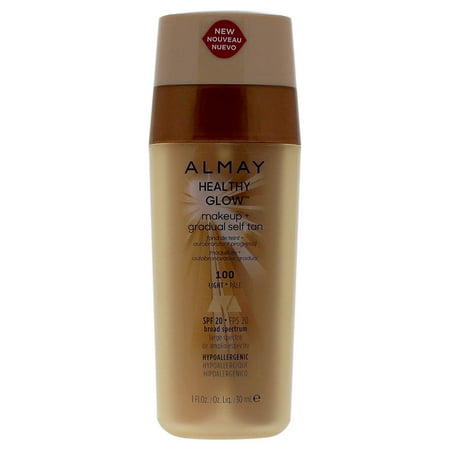 Almay Healthy Glow Makeup and Gradual Self Tan, #100 (Best Bronzer For Light To Medium Skin)