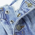 thumbnail image 6 of KIDSCOOL SPACE Baby Girls Jeans,3 Buttons Decoration Elastic Waist with D-ring Denim Pants,Light Blue,3-4 Years, 6 of 6