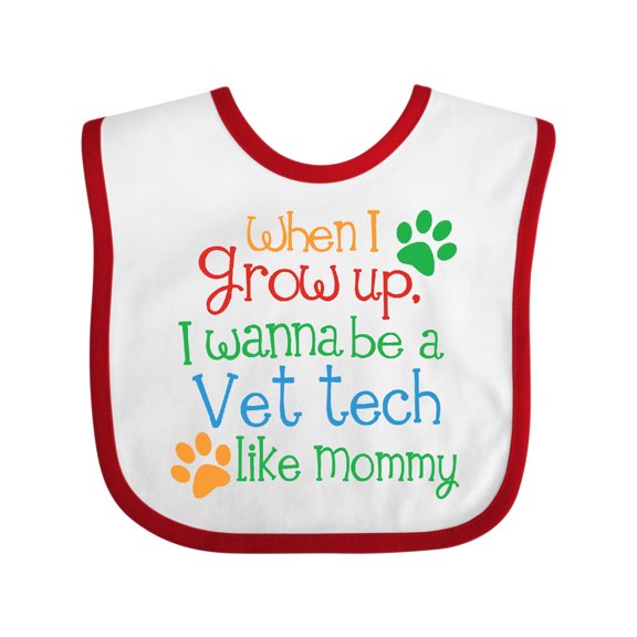 Inktastic Vet Tech Veterinary Technician Like Mommy Boys or Girls Baby Bib