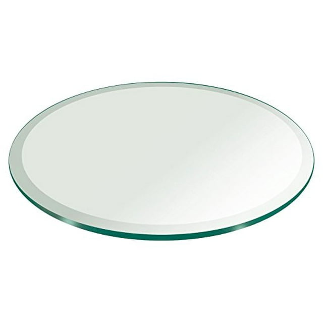 36" Inch Round Glass Table Top 3/8" Thick Tempered Beveled Edge by Fab Glass and Mirror
