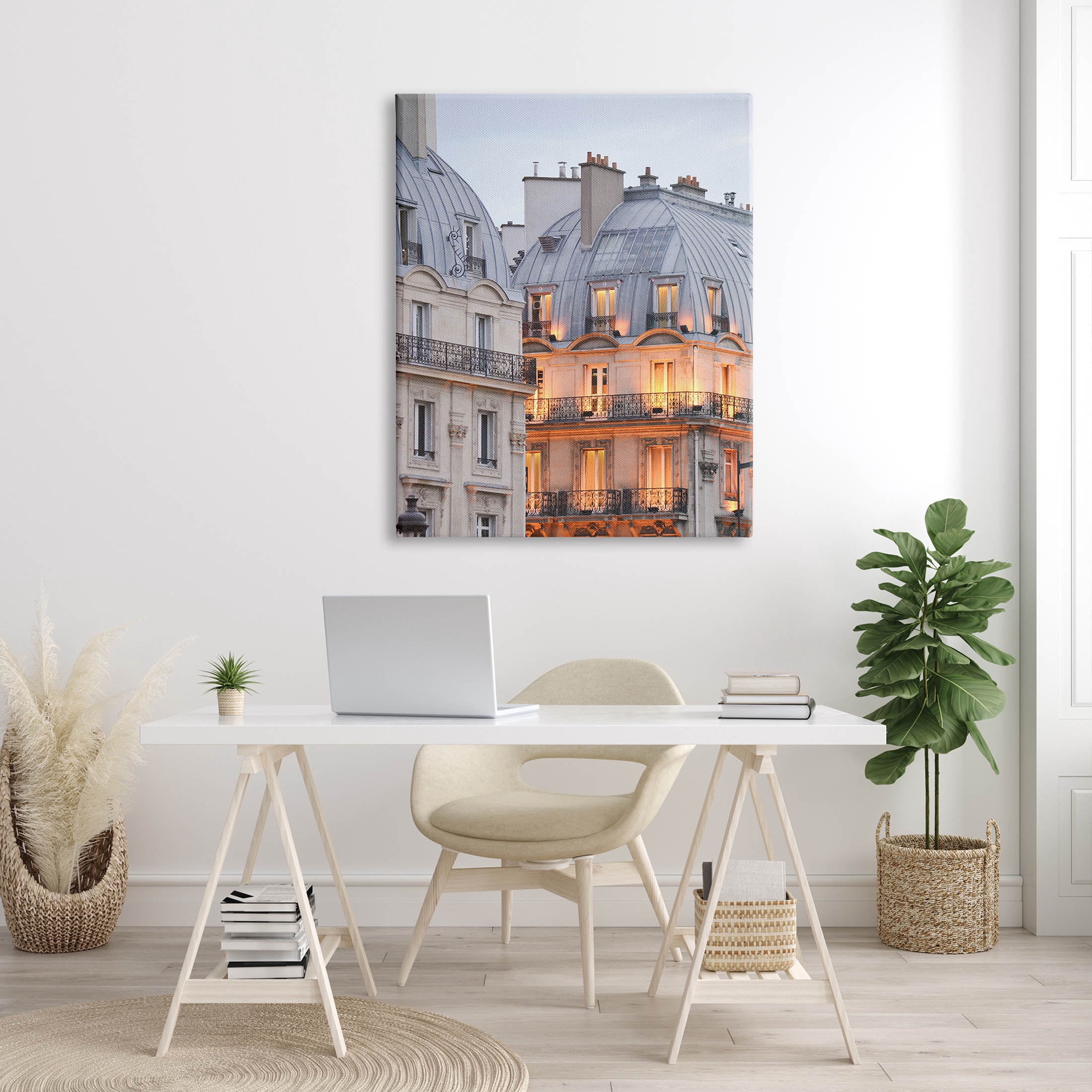 European Architecture Cityscape Town & City Photograph Gallery Wrapped Canvas Print Wall Art