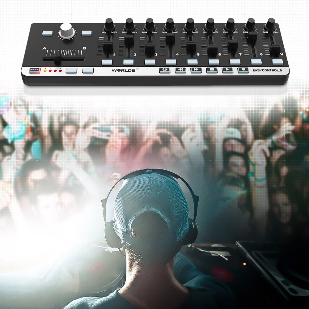 Worlde EasyControl.9 Portable Mini USB 9 Slim-Line Control MIDI Controller