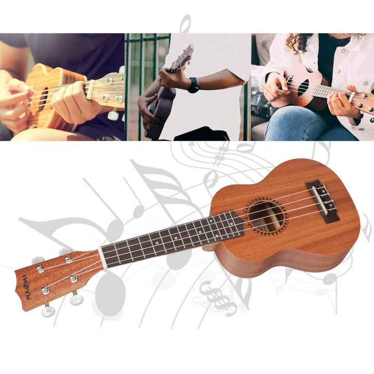 Wooden 21 inch Soprano Ukulele 4 Strings Educational Accessories Portable  an Guitar for Early Education Adults Student Starter Child