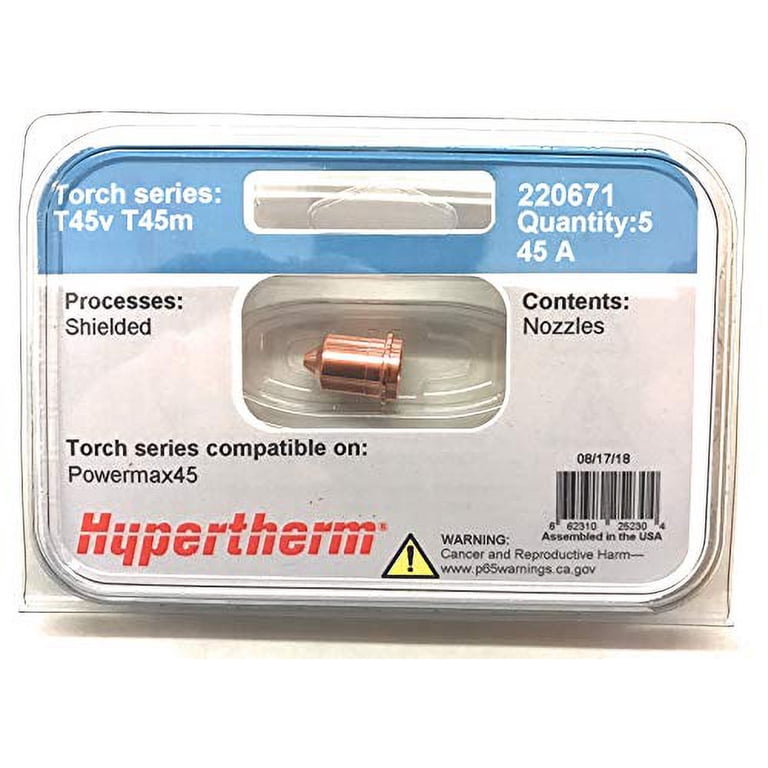 Hypertherm 220671 Nozzle for Pmx45, 5 pack - Walmart.com