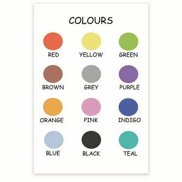 Bliss Monkey Co. Colours Classroom Classroom Poster - Early Learning Resource PreK Kindergarten - 12 x 18 Inch Poster - Unframed - Premium 100lb Gloss - Made In USA - BMCP043