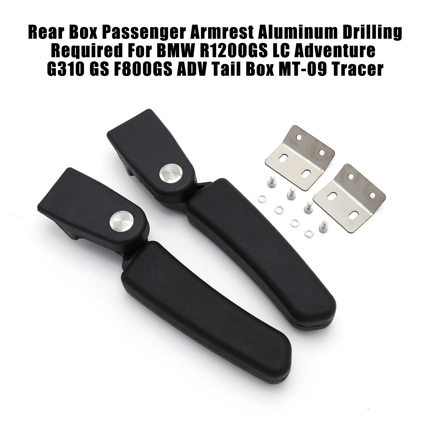 KKmoon Rear Box Passenger Armrest Aluminum Drilling Required For BMW R1200GS LC Adventure G310 GS F800GS ADV Tail Box MT-09 Tracer