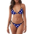 thumbnail image 1 of Balery Navy And White Polka Dot Pijama Estampado Bikini de Dos Piezas para Mujer - Conjunto de Bikini Ajustable Sexy y Cómodo para Playa, 1 of 6