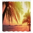 thumbnail image 3 of Ambesonne Palm Shower Curtain, Sunset at Beach in Warm Tones, 69"Wx75"L, Multicolor, 3 of 3