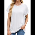 thumbnail image 3 of Camisetas Casuales Holgadas para Mujer, Camisetas de Verano de Corta con Cuello Redondo y Modernas L, 3 of 10