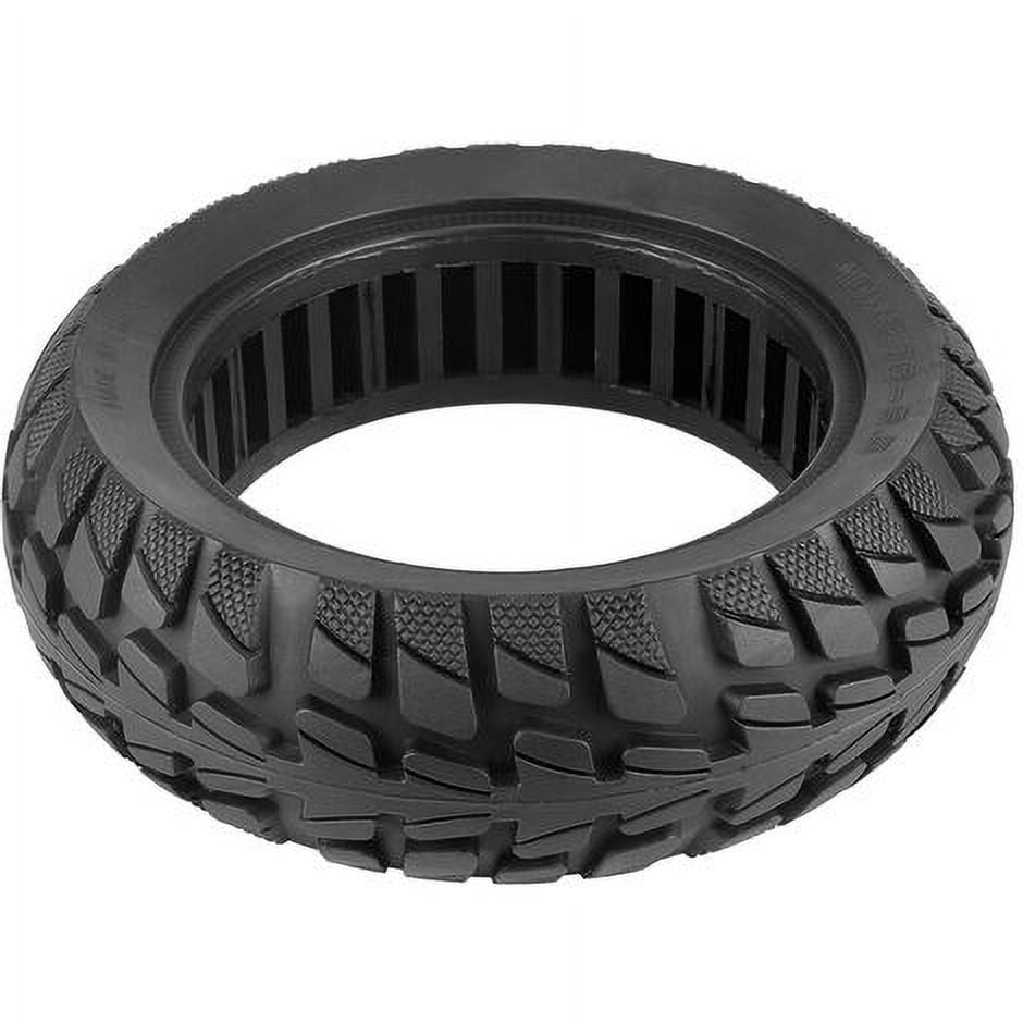 10x2.7-6.5 Solid Tire 10 Inch Electric Scooter Explosion-Proof Tubeless Tire Front/Rear Off-Road Tire Hollow Inner Non-Pneumatic Tire,Black