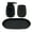 Black, variant on Mainstays Rubberized Plastic Ribbed 4-Piece Bath Accessories Set, Black