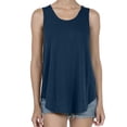 thumbnail image 7 of WULMLEO Plus Size Tank Tops for Women Summer Sleeveless Scoop Neck T-Shirts Tops Casual Tees Tunics Shirts Navy XL, 7 of 7