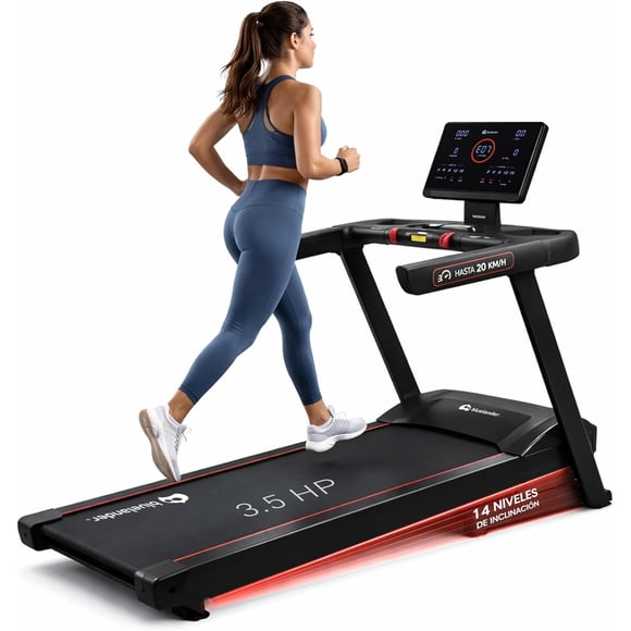 Caminadora Eléctrica Bluelander 3.0 HP, Velocidad 1–20 km/h, Pantalla LED, Altavoz Bluetooth, Inclinación Automática 20 Niveles, Plegable