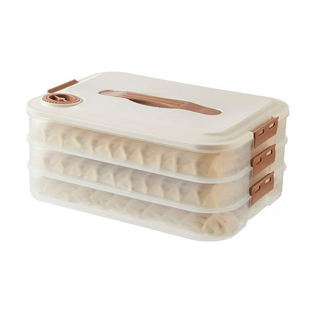 Dumpling Box Good Sealing Anti-stick Bottom Refrigerator Noodles Crisper Wonton Case with Lid Daily Use