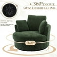 thumbnail image 3 of Muumblus Large Swivel Chair, Modern Oversize Accent Barrel Chair Comfy Round Armchair for Living Room, Green, 3 of 6