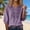 A1 Purple, variant on Embroidered 3/4 Sleeve Linen Tops Lightweight Ethnic Style Retro Embroidered Tops Three Quarter Blouses Dressy Clothes Work Tees Business Work Blouses V Neck Solid Color Shirt Flowy