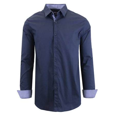 Men's Long Sleeve Slim-Fit Solid Dress Shirts (Best Dress Shirt Deals)