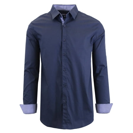 Men's Long Sleeve Slim-Fit Solid Dress Shirts (Best No Iron Dress Shirts)