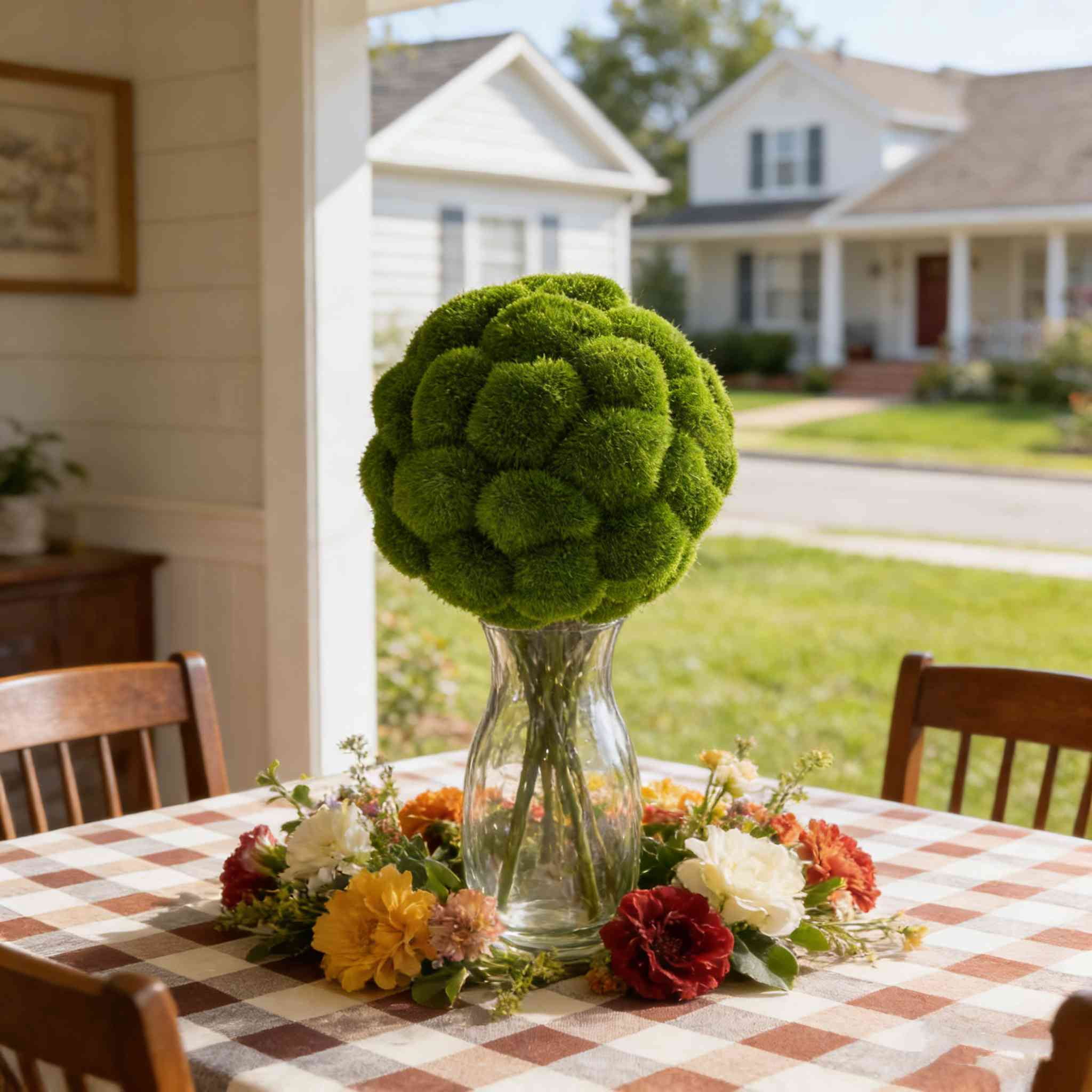 4Pcs Artificial Green Moss Balls, 4" and 4.7" Decorative Spheres for Garden Patio Lawn Wedding Home D Cor Weather-Resistant Simulated Grass Ornaments