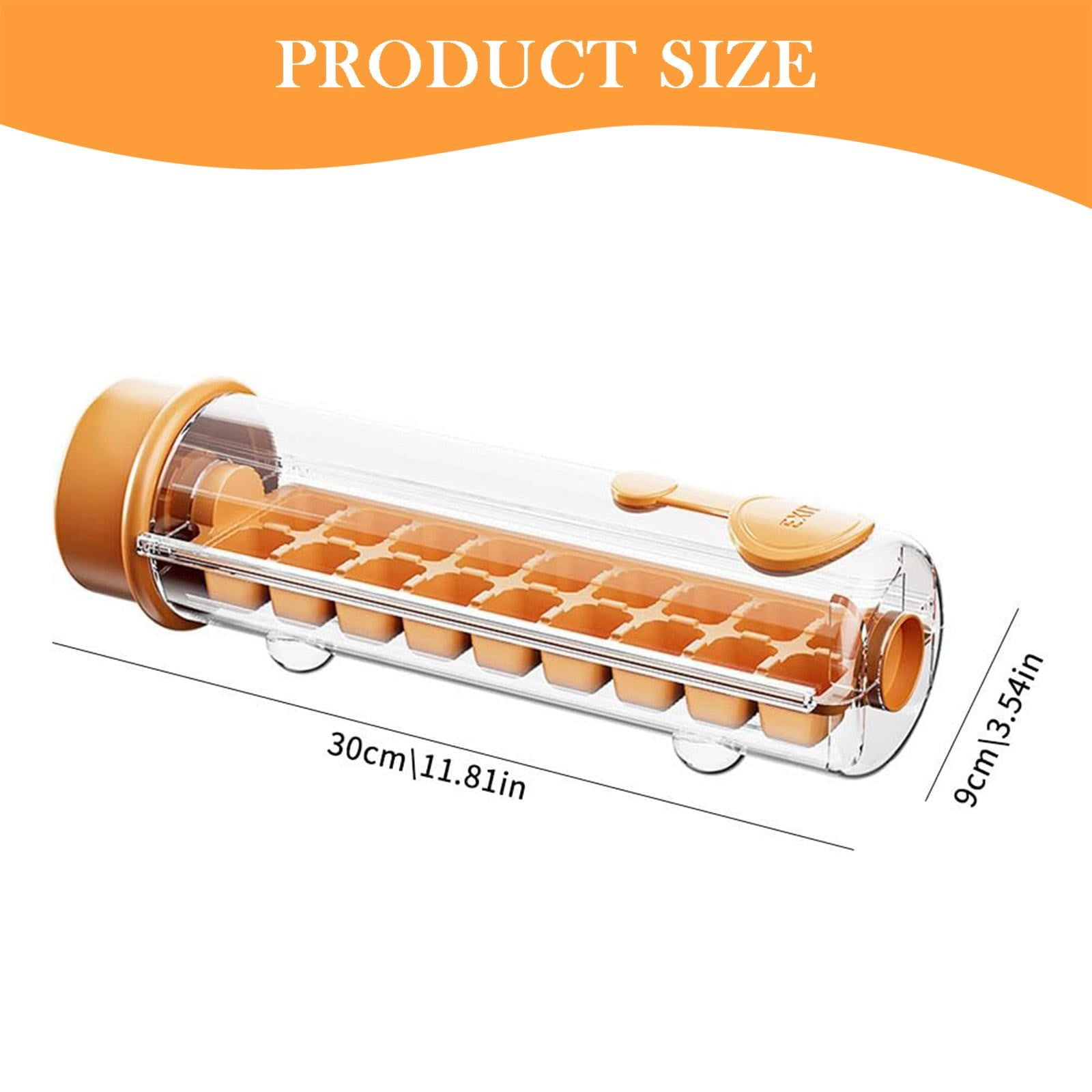 One Glass Ice Maker, One Hand Press Ice Cube Tray, Portable Glass Ice Maker with Storage Container,Press Ice Tray Mold, Square Ices Tray Cup for Whiskey, Cocktails, Coffee, Home Crafts