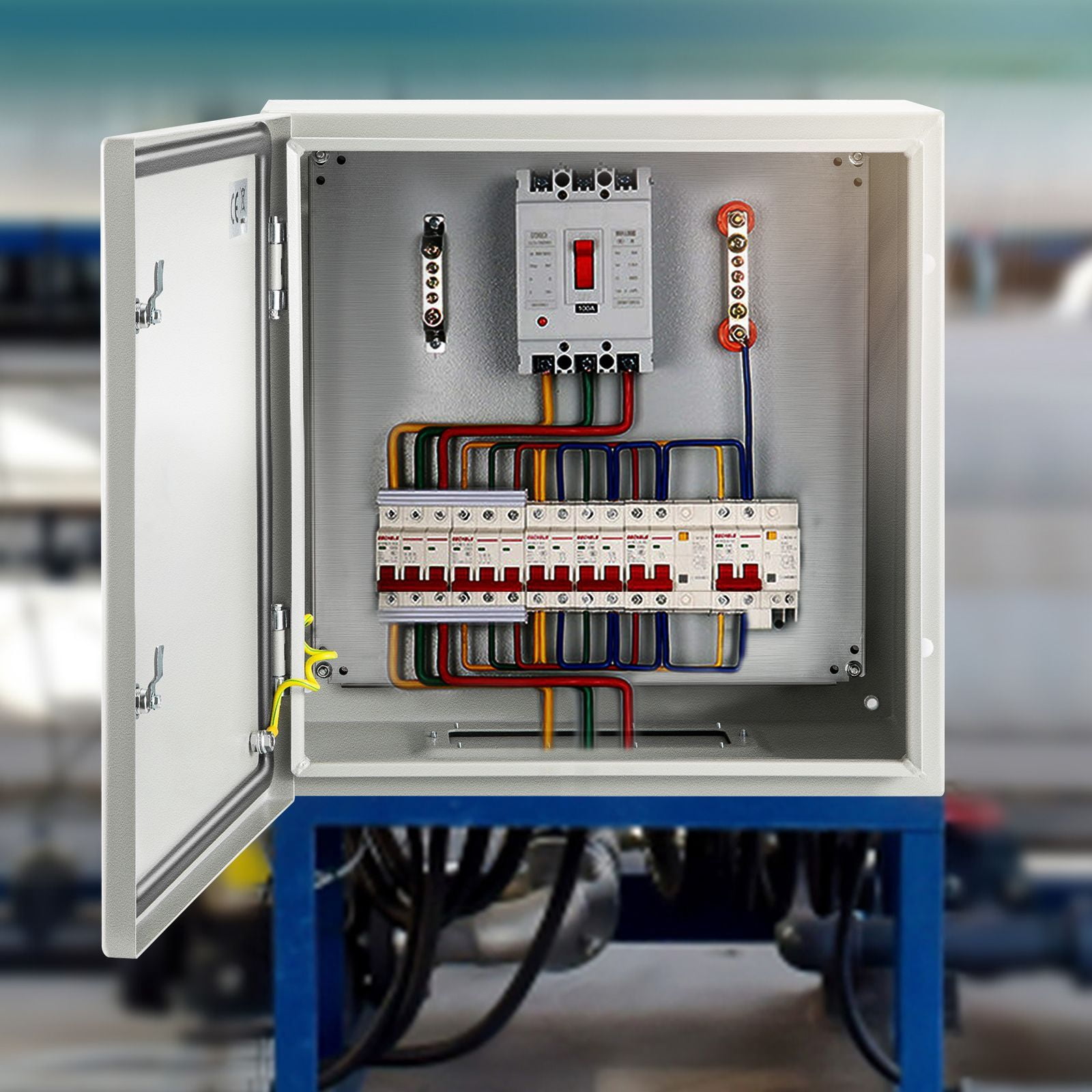 24 x 24 x 8 in NEMA Outdoor Electrical Enclosure Box, Detachable, NEMA Steel Case, IP66 Waterproof Grade, Reinforced Lock & Hinge, Safer routing, cleaner installation, and dependable power management