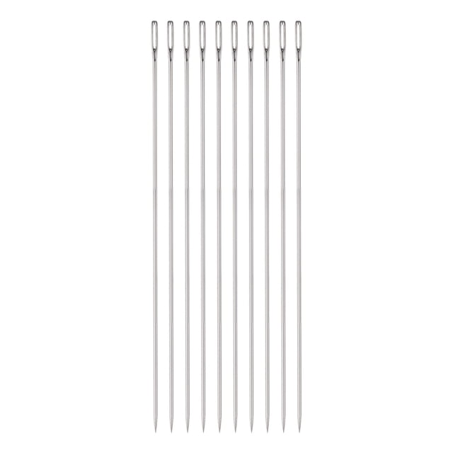 Uxcell 10pcs 5.91 pulgadas Agujas de Tapicería Agujas de Coser a Mano de Acero Inoxidable de Ojo Grande