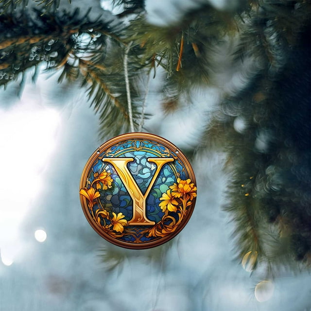 Xihbxyly Despacho de Almacén Adornos para El Hogar Personalizados Adornos con Nombre y Letras Adornos con Iniciales Personalizados Regalos de Navidad Recuerdos Familiares Adornos con Monograma
