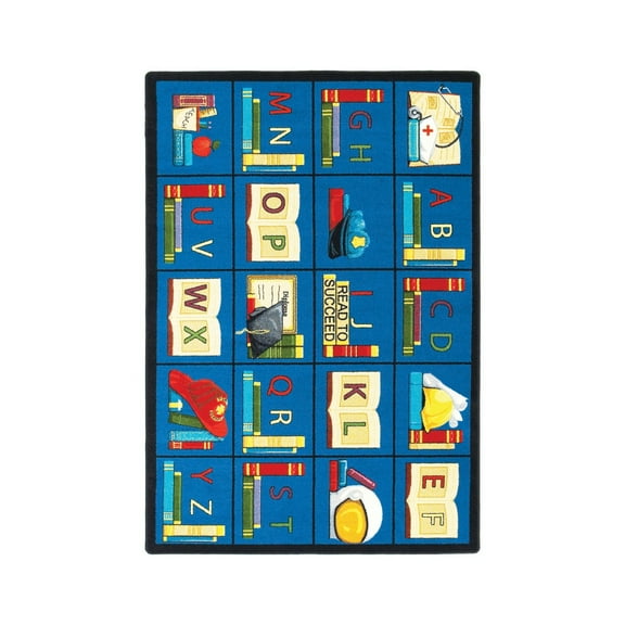 Joy Carpets Kid Essentials Language & Literacy Sit & Read Rectangle 5'4" x 7'8" Multicolor
