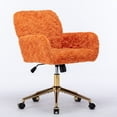 thumbnail image 4 of Xukmct Adjustable Height Office Chair with Metal Base and Wheels, 360 Degree Swivel Task Chair Computer Chair for Living Room, Office, Orange, 4 of 9