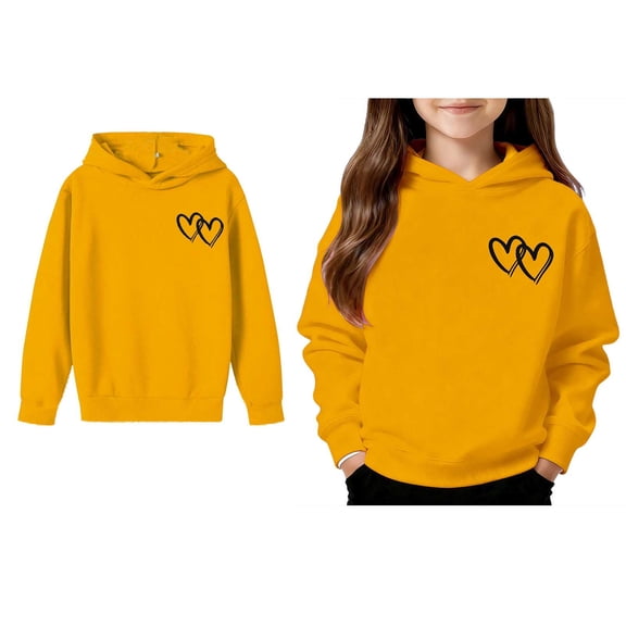Hoodie Kids Valentines Day Sweatshirt Long Sleeve Casual Heart Sweatshirt Crewneck Pullover Boys 8-9 Years Clothes