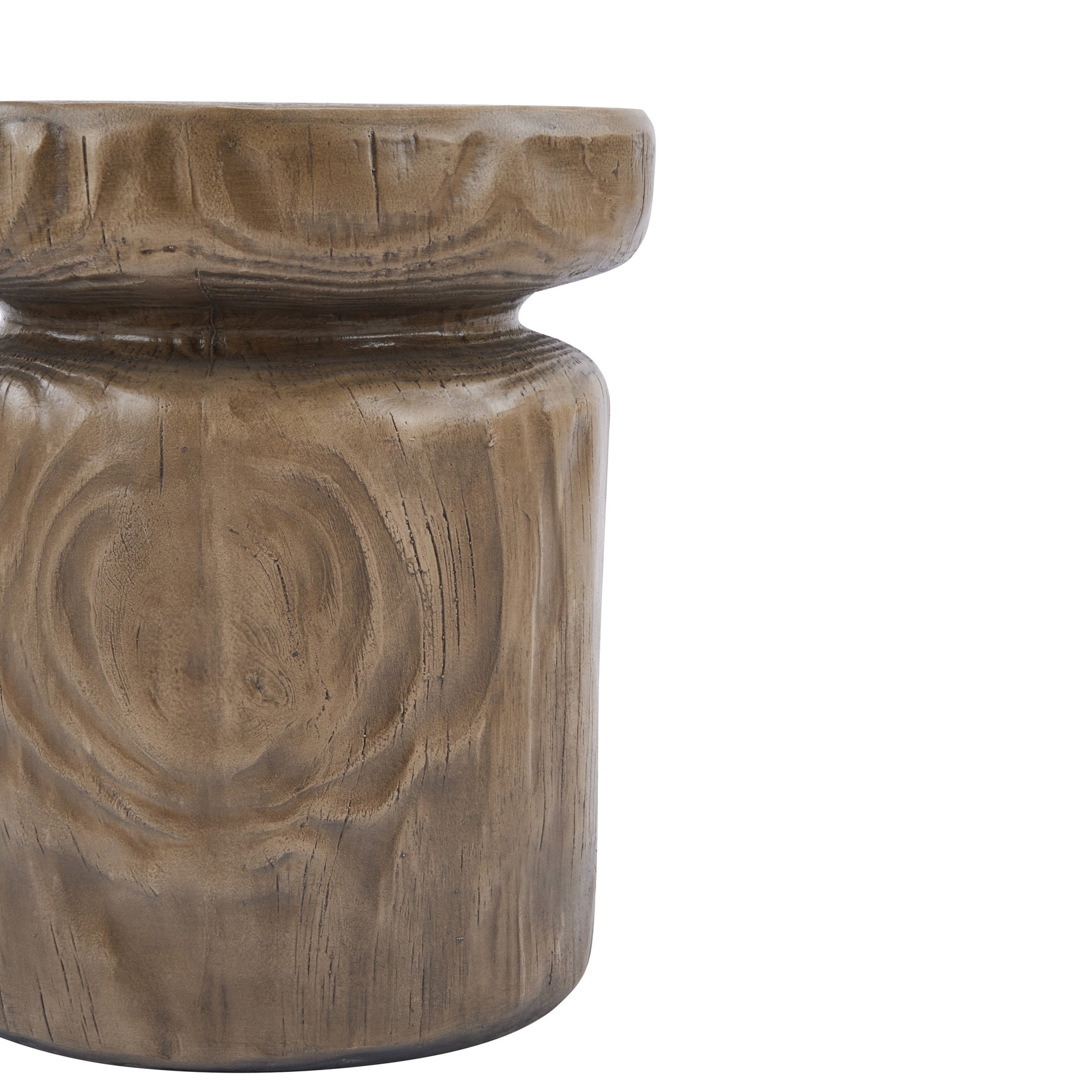 Christopher Knight Home Indoor/Outdoor Wood Grain Side Table, MGO Lightweight Concrete Tree-Stump, Brown