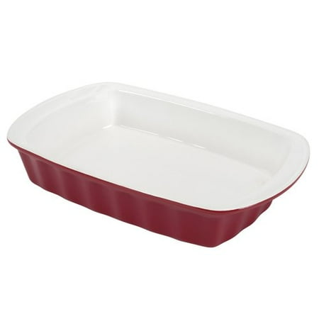 Mainstays Ceramic Oblong Bake Dish, Red