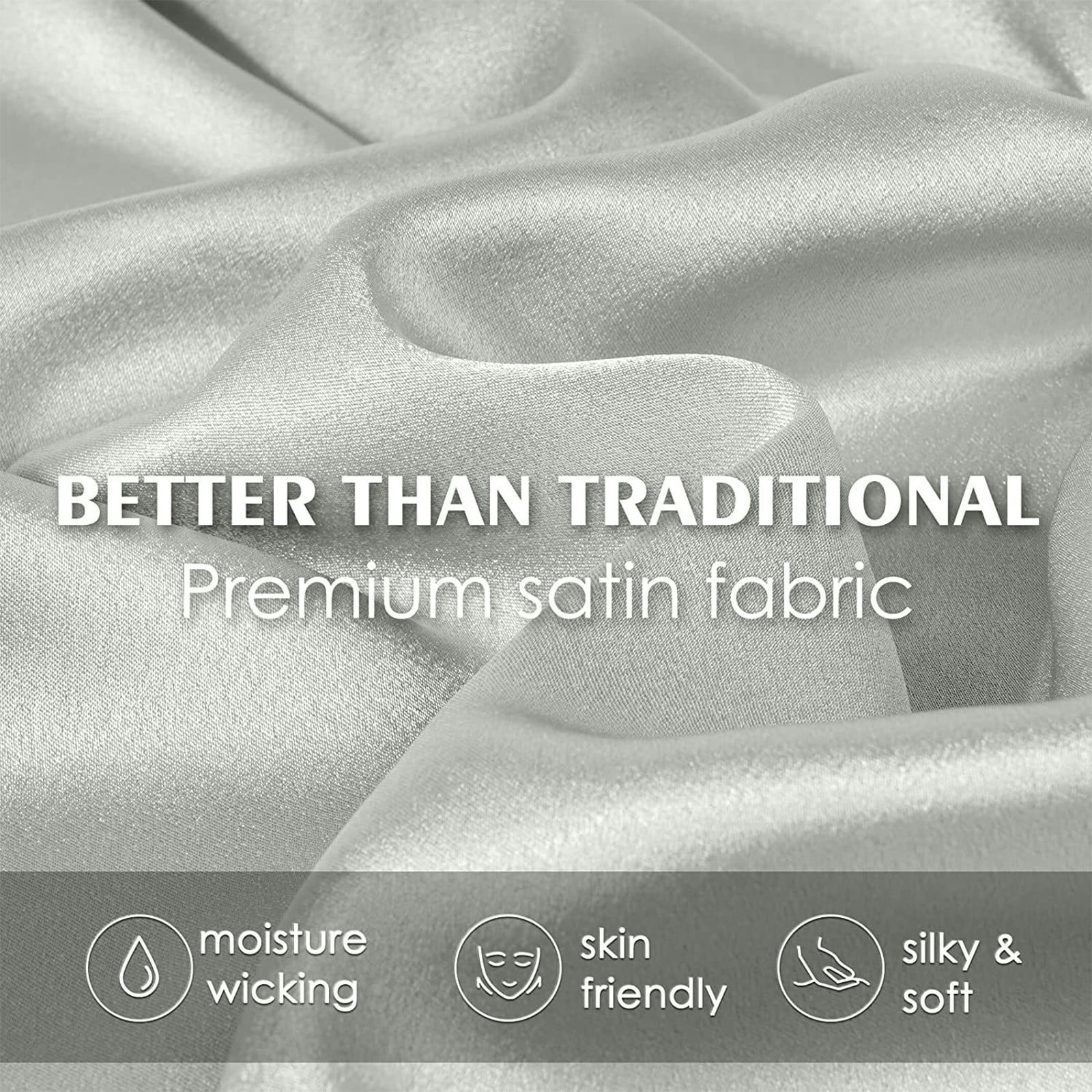 Long Silk Pillowcase, Silk Pillow Cases for Hair and Skin with Zipper, Gifts for Women Men