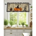 thumbnail image 2 of Halloween Pumpkin Valances for Windows Castle Lattice Beige Horrible Valance Rod Pocket Light Filtering Short Window Treatments Curtains for Kitchen Bathroom Living Room Bedroom, 42 x 18 Inch, 2 of 7
