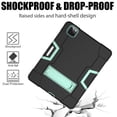 thumbnail image 7 of iPad Pro 11 inch 2nd Generation 2020 Shockproof Case with PET Screen Protector, Dteck Heavy Duty Anti-impact Rugged Hybrid 3 Layer Full Body Protection Case Built-in Kickstand, Black+Mint, 7 of 7