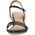 thumbnail image 2 of Cole Haan Josie Black Leather Ankle Strap Rounded Open Toe Block Heeled Sandals (Black Leather, 10.5), 2 of 6