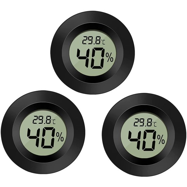 Paquete de 3 termómetros higrómetros, monitor LCD digital, indicador de humedad para exteriores para humidificadores de interior/exterior, deshumidificadores, invernadero, sótano, cuarto de bebé, redo kaili Sencillez