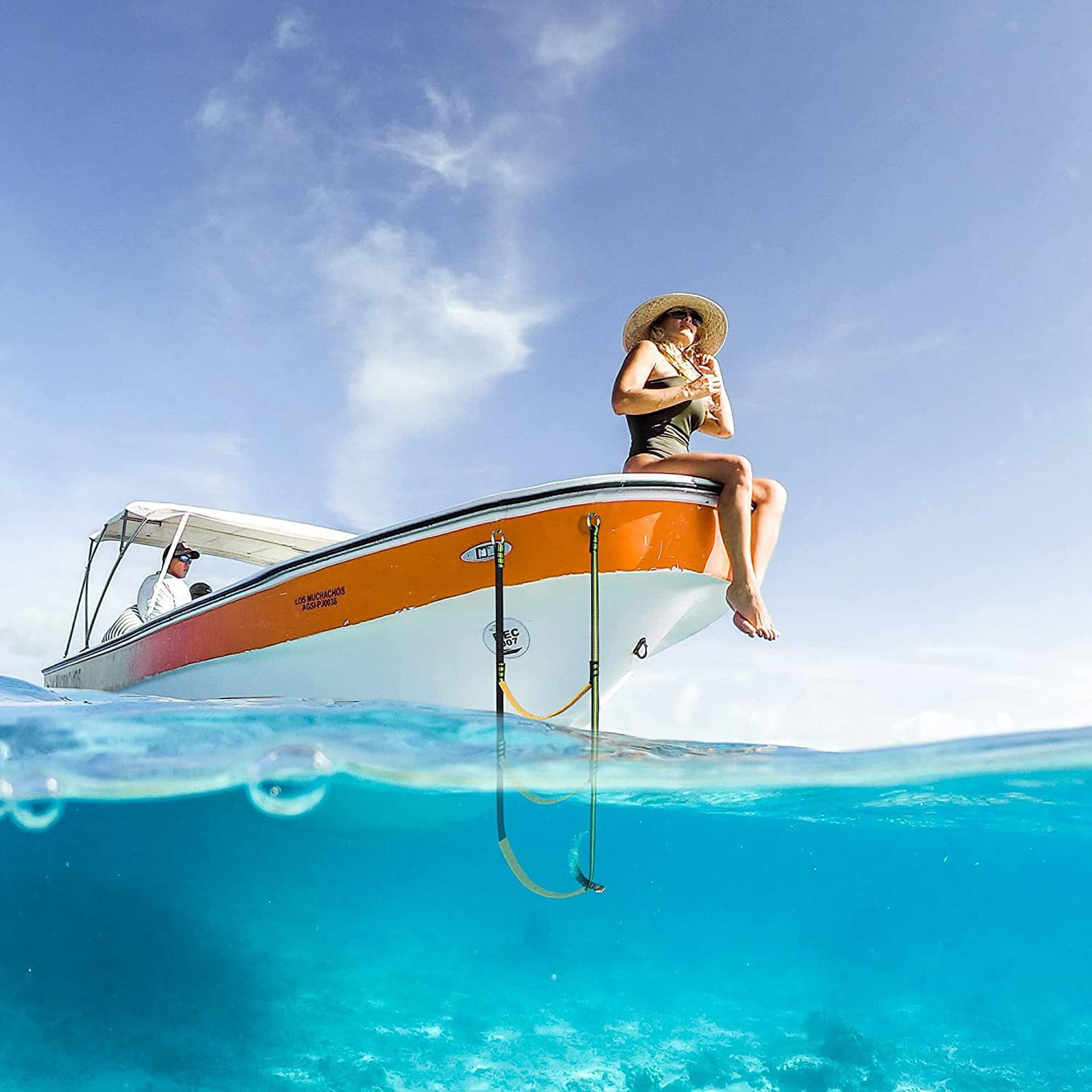 Rubber Boat Folding Ladder, Hook - On Boarding Ladder With 4 Steps, For Inflatable Boats, Kayaks, Canoes, Dinghies, Watercraft