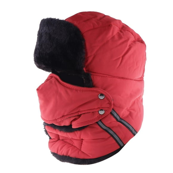 Winter Hat Mens Womens Trapper Hat Outdoor Hunting Hat With Red