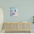 thumbnail image 2 of Stupell Industries Woman Enjoying Beach Shore Umbrellas Coastal Scene Graphic Art Gallery Wrapped Canvas Print Wall Art, Design by Amelia Noyes, 2 of 7