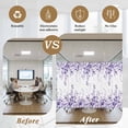 thumbnail image 5 of Purple Eucalyptus Window Privacy Film, Botanical Plant Rustic Branch Floral Static Cling UV Sun Blocking Heat Control Window Tint, Non-Adhesive One Way Windows Privacy Cover 17.7''x78.7'', 5 of 7