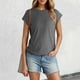 thumbnail image 1 of MKLEKYY Playeras Algodon Mujer Camiseta De Verano De Manga Corta Para Mujer, Color Liso, Con Mangas Cubiertas Talla XL, 1 of 3
