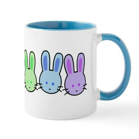 

CafePress - Pastel Rainbow Bunnies Mug - 11 oz Ceramic Mug - Novelty Coffee Tea Cup