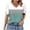 Green, variant on Lmnyox V Neck Shirt Womens Casual Fashion Short Sleeve Print T Shirt Color Block Trendy Loose Blouses Summer Tops