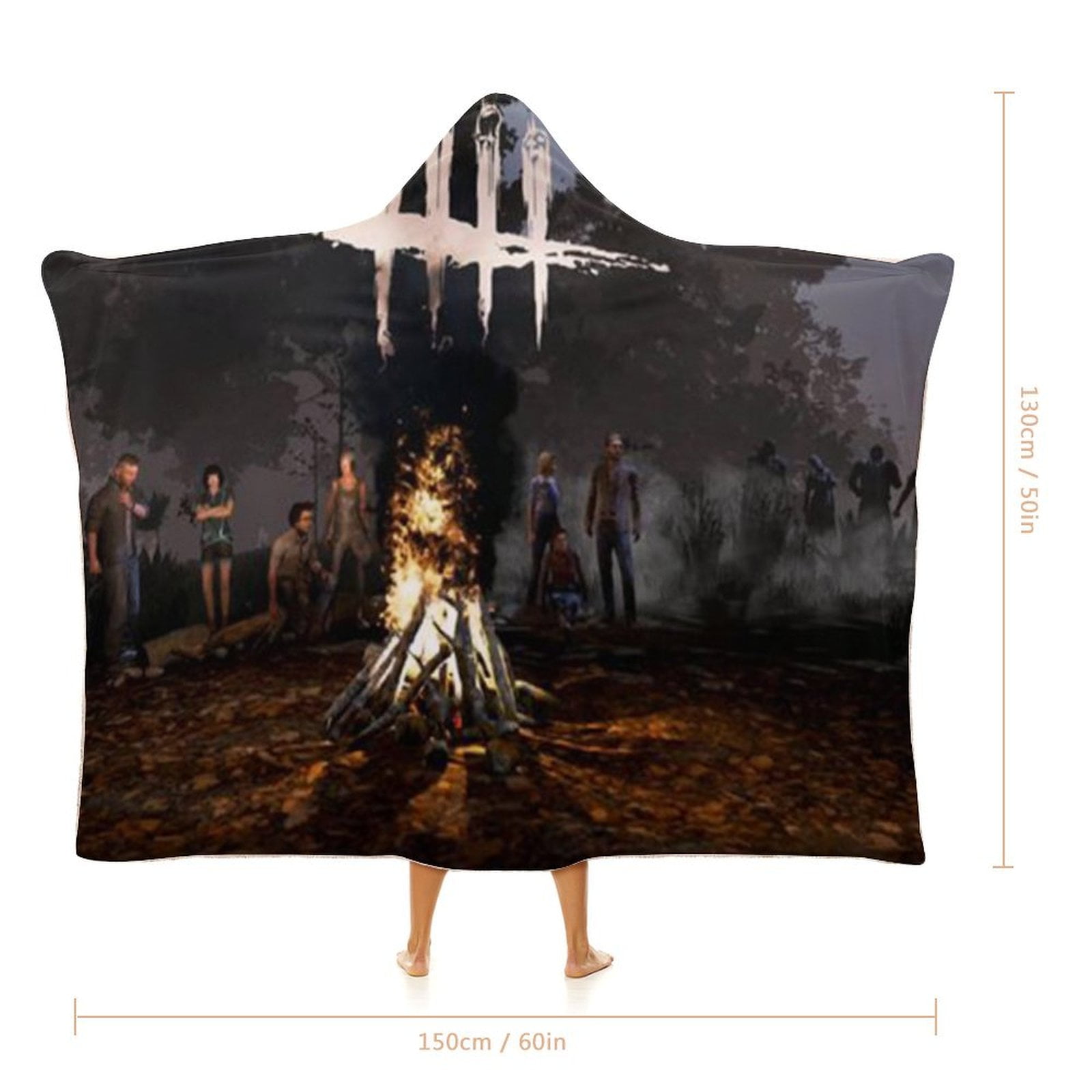 Dead by Daylight DBD Wearable Blanket Cloak Arctic Velvet Hooded Blanket Soft Fuzzy Hoodie Blanket Cape for Adults Kids 50"x60"