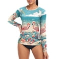 thumbnail image 4 of joogoo Womens UPF 50+ Rash Guard Flamingos Camping Beach Long Sleeve UV Protection Sun Shirts Tops XL, 4 of 7