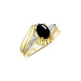 thumbnail image 6 of RYLOS Rings for Women 14K Gold Plated Silver Swirl Z Ring 7X5MM Oval Gemstone &  Diamond Rings October Cabochon Onyx Jewelry Size 8, 6 of 7