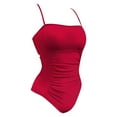 thumbnail image 4 of vigerkar Women's Vintage Padded Push up One Piece Swimsuits Tummy Control Bathing Suits Swimwear Red, M, 4 of 9
